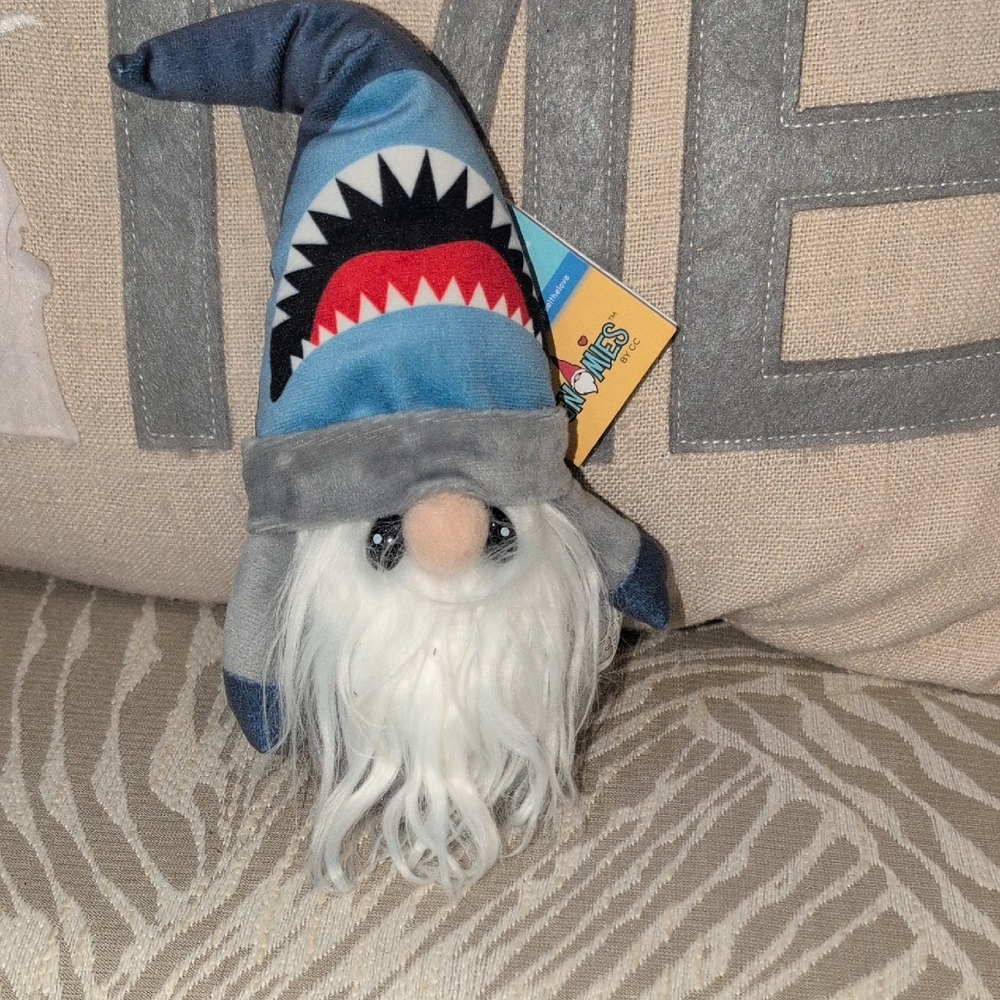 Shark Gnome Stuffed Toy - Blue and Gray